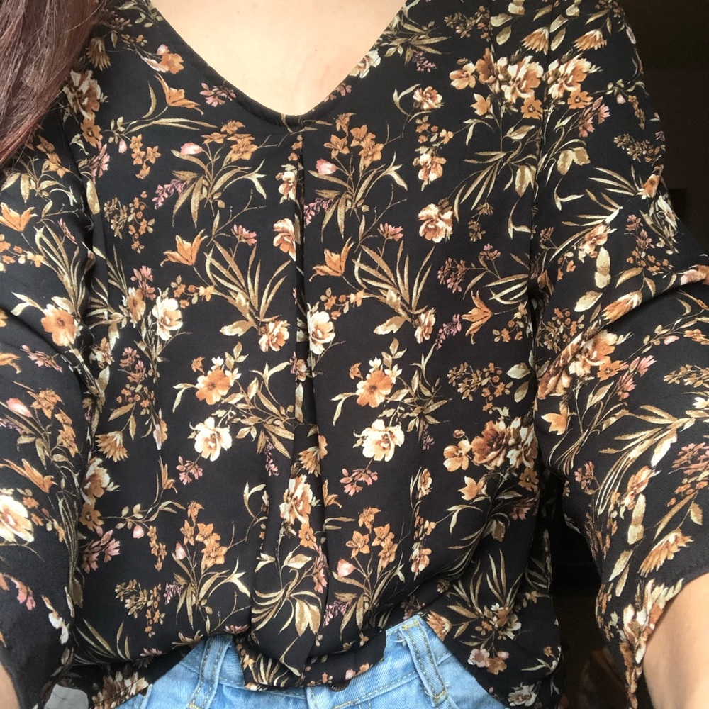 3 quarter printed blouse